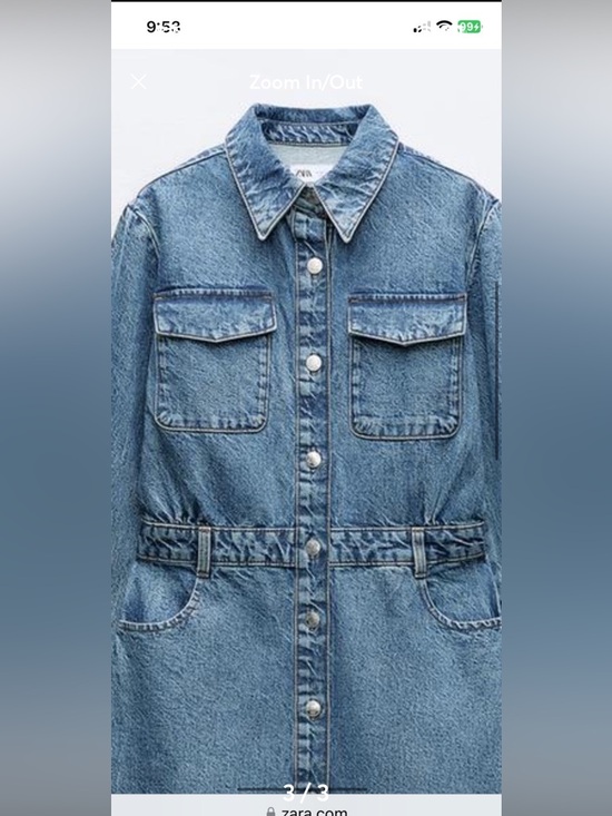 Zara Denim Maxi Dress - Jeans S - Picture 3 of 3